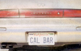 Nobumoto's license plate reflects her dedication to the State Bar.