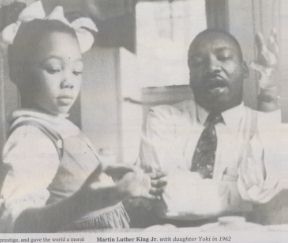 Martin Luther King Jr. with daughter Yoki in 1962