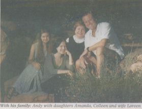 With his family: Andy with daughters Amanda, Colleen and wife Loreen