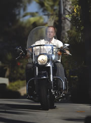 Heiting’s Harley-riding days are over, but he occasionally takes the
  bike out for a spin.