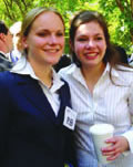 Mock trial teammates, Sandra Allen (left) and Natalie Robinson
