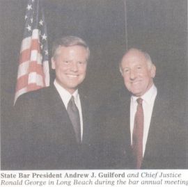 State Bar President Andrew J. Guilford and Chief Justice Ronald George in Long Beach during the bar annual meeting