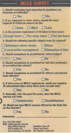 MCLE SURVEY