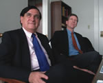 James T. Fousekis (left) is president of Legal Community Against Violence, and Randy Short, a former managing partner of Pettit & Martin, is a member of its board.