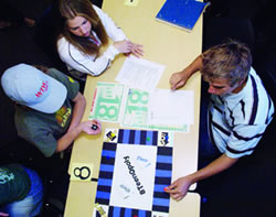 Petersen’s classes was doing the preliminary work of brainstorming about an assignment to turn When You Become 18 into a board game